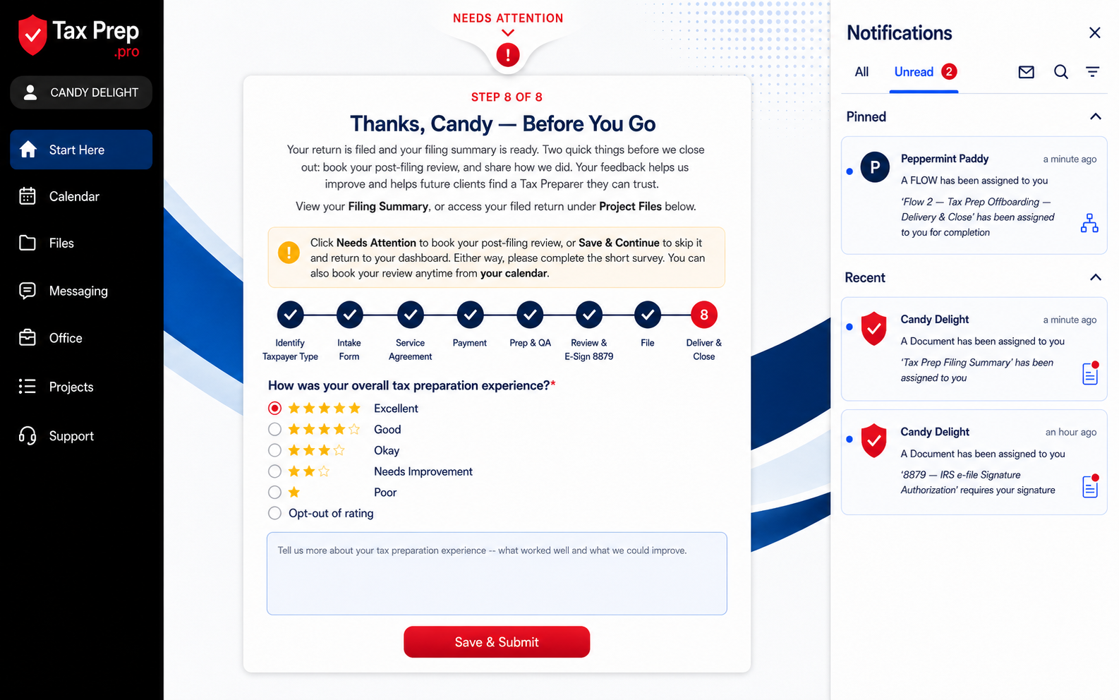Step 8 of 8 — Deliver + close